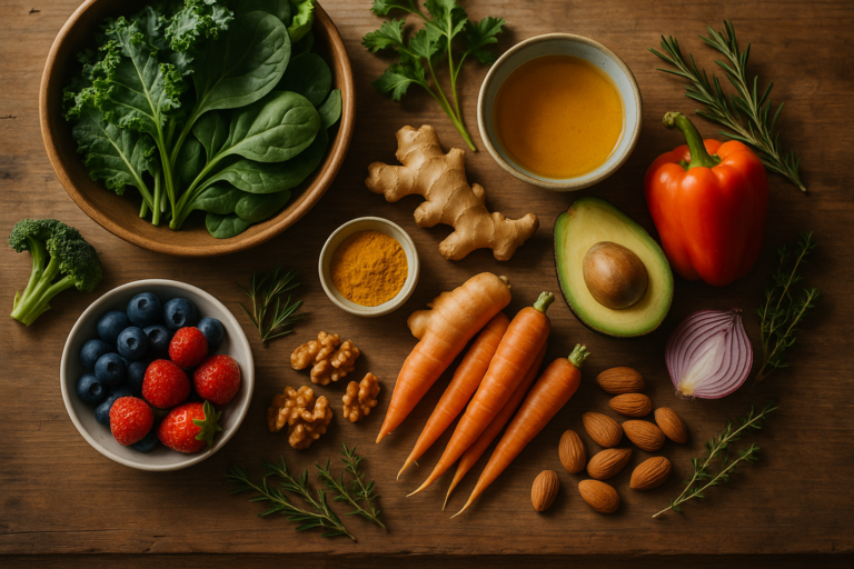 Whole foods for reversing metabolic syndrome: leafy greens, berries, vegetables, nuts, turmeric and ginger